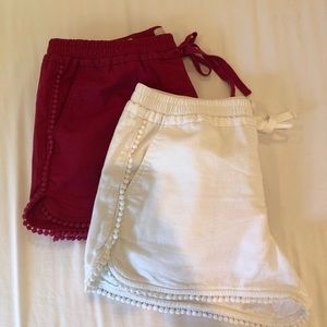 Loft Women's Running Shorts size Medium pink white